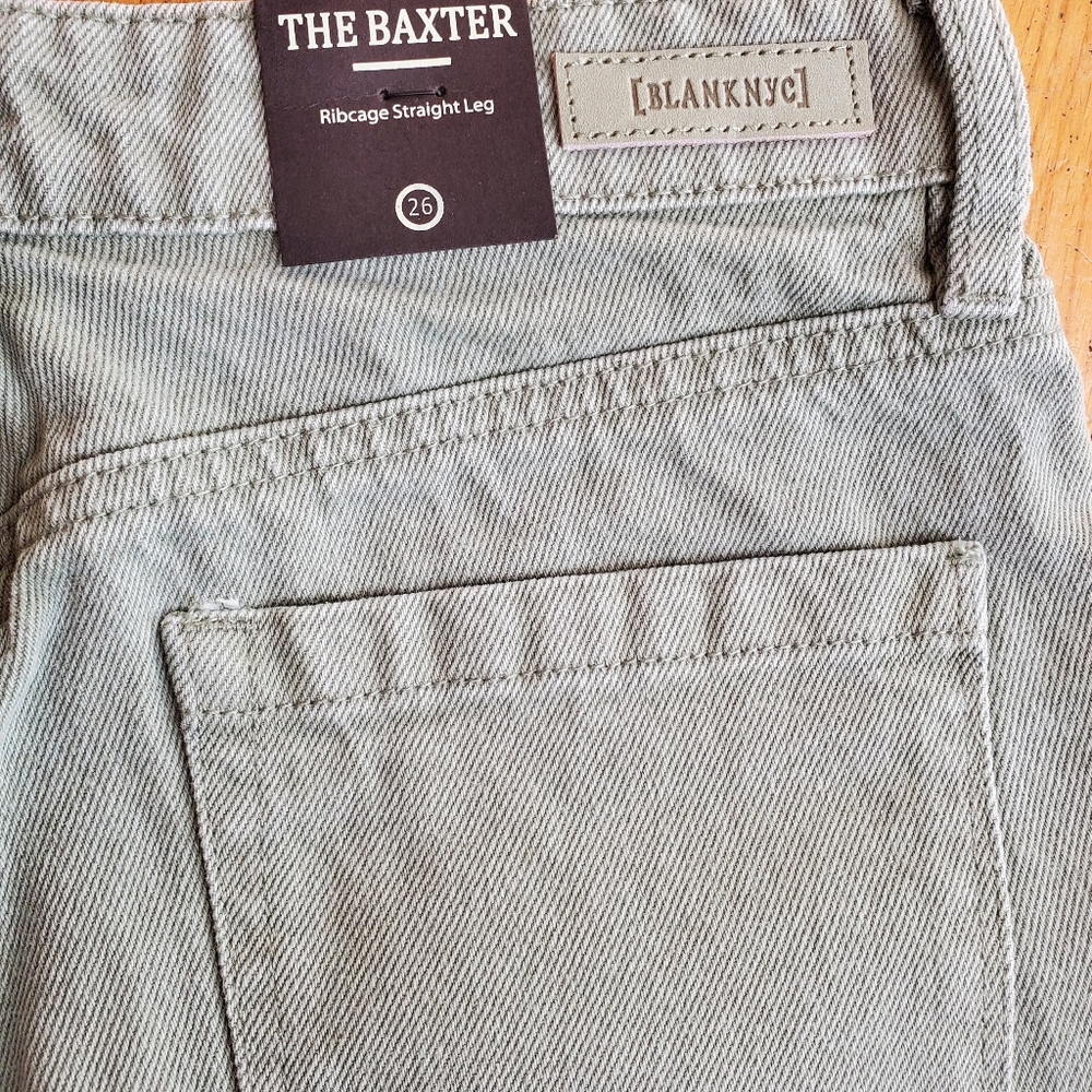 Blank nyc the baxter ribcage straight leg green size 26 - Picture 4 of 5